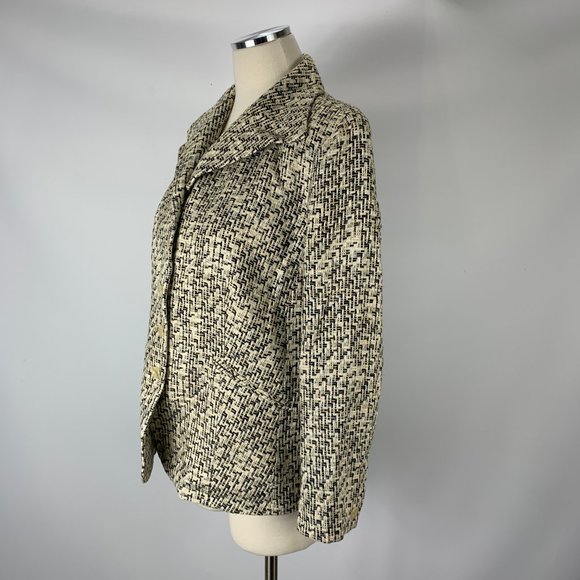 Talbots 12W Petite Silk Blazer Linen Career - Picture 4 of 7